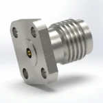 3.5mm Female 4-Hole Flange Mount RF Connector – Field Replaceable, 6.35mm Hole Spacing, 0.23mm Pin Diameter - 3.5-kfd7