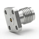 3.5mm Female 4-Hole Flange Mount RF Connector – Field Replaceable, 6.35mm Hole Spacing, 0.38mm Pin Diameter - 3.5-kfd9