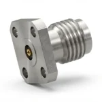 3.5mm Female 4-Hole Flange Mount RF Connector – Field Replaceable, 6.35mm Hole Spacing, 0.46mm Pin Diameter - 3.5-kfd10