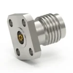 3.5mm Female 4-Hole Flange Mount RF Connector – Field Replaceable, 6.35mm Hole Spacing, 0.90mm Pin Diameter - 3.5-kfd12