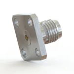 3.5mm Female 4-Hole Flange Mount RF Connector – Field Replaceable, 8.64mm Hole Spacing, 0.38mm Pin Diameter - 3.5-kfd3