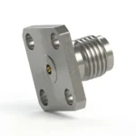 3.5mm Female 4-Hole Flange Mount RF Connector – Field Replaceable, 8.64mm Hole Spacing, 0.3mm Pin Diameter - 3.5-kfd2