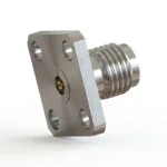 3.5mm Female 4-Hole Flange Mount RF Connector – Field Replaceable, 8.64mm Hole Spacing, 0.46mm Pin Diameter - 3.5-kfd4