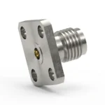3.5mm Female 4-Hole Flange Mount RF Connector – Field Replaceable, 8.64mm Hole Spacing, 0.51mm Pin Diameter - 3.5-kfd5