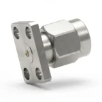3.5mm Male 4-Hole Flange Mount RF Connector – Field Replaceable, 5.64mm Hole Spacing, 0.23mm Pin Diameter - 3.5-jfd13
