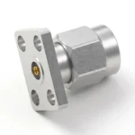 3.5mm Male 4-Hole Flange Mount RF Connector – Field Replaceable, 5.64mm Hole Spacing, 0.9mm Pin Diameter - 3.5-jfd18