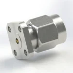 3.5mm Male 4-Hole Flange Mount RF Connector – Field Replaceable, 6.35mm Hole Spacing, 0.38mm Pin Diameter - 3.5-jfd9