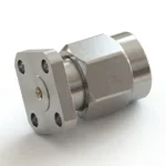 3.5mm Male 4-Hole Flange Mount RF Connector – Field Replaceable, 6.35mm Hole Spacing, 0.3mm Pin Diameter - 3.5-jfd8