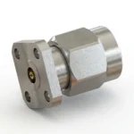 3.5mm Male 4-Hole Flange Mount RF Connector – Field Replaceable, 6.35mm Hole Spacing, 0.46mm Pin Diameter - 3.5-jfd10