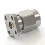 3.5mm Male 4-Hole Flange Mount RF Connector – Field Replaceable, 6.35mm Hole Spacing, 0.9mm Pin Diameter - 3.5-jfd12