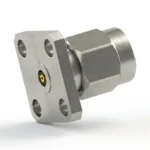 3.5mm Male 4-Hole Flange Mount RF Connector – Field Replaceable, 8.64mm Hole Spacing, 0.46mm Pin Diameter - 3.5-jfd4