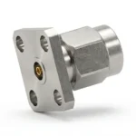 3.5mm Male 4-Hole Flange Mount RF Connector – Field Replaceable, 8.64mm Hole Spacing, 0.9mm Pin Diameter - 3.5-jfd6