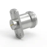 N Female 2-Hole Flange Mount RF Connector – Solder Attachment, 21mm Hole Spacing, 0.8mm Pin Diameter, Stub Terminal - n-50kfd33c-mc