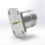 N Female 4-Hole Flange Mount RF Connector – Field Replaceable, 18.35mm Hole Spacing, 0.46mm Pin Diameter - n-kfd2