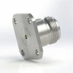 N Female 4-Hole Flange Mount RF Connector – Field Replaceable, 18.35mm Hole Spacing, 0.51mm Pin Diameter - n-kfd3