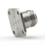 N Female 4-Hole Flange Mount RF Connector – Field Replaceable, 18.35mm Hole Spacing, 0.9mm Pin Diameter - n-kfd4