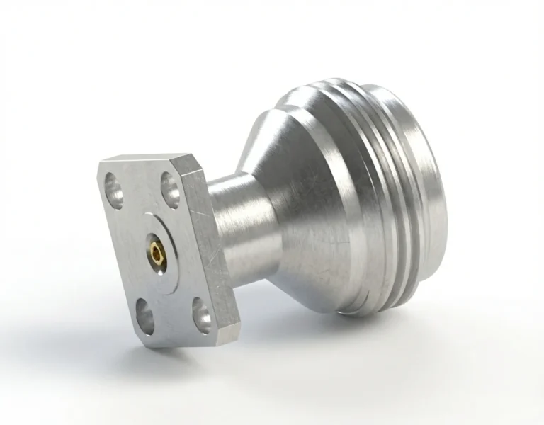 N Female 4-Hole Flange Mount RF Connector – Field Replaceable, 8.64mm Hole Spacing, 0.38mm Pin Diameter - n-kfd9