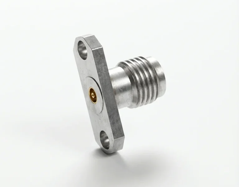 SMA Female 2-Hole Flange Mount RF Connector – Field Replaceable, 12.22mm Hole Spacing, 0.38mm Pin Diameter - sma-kfd21