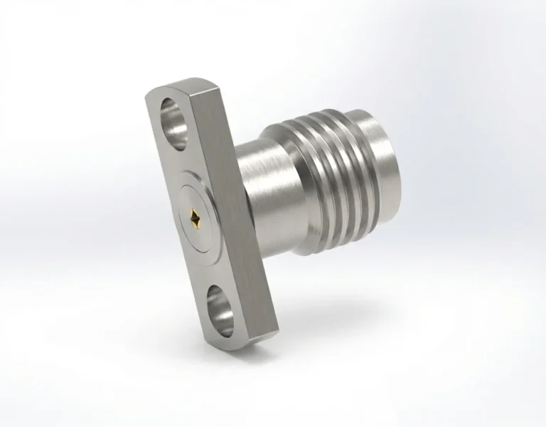 SMA Female 2-Hole Flange Mount RF Connector – Field Replaceable, 12.7mm Hole Spacing, 0.46mm Pin Diameter - sma-kfd34