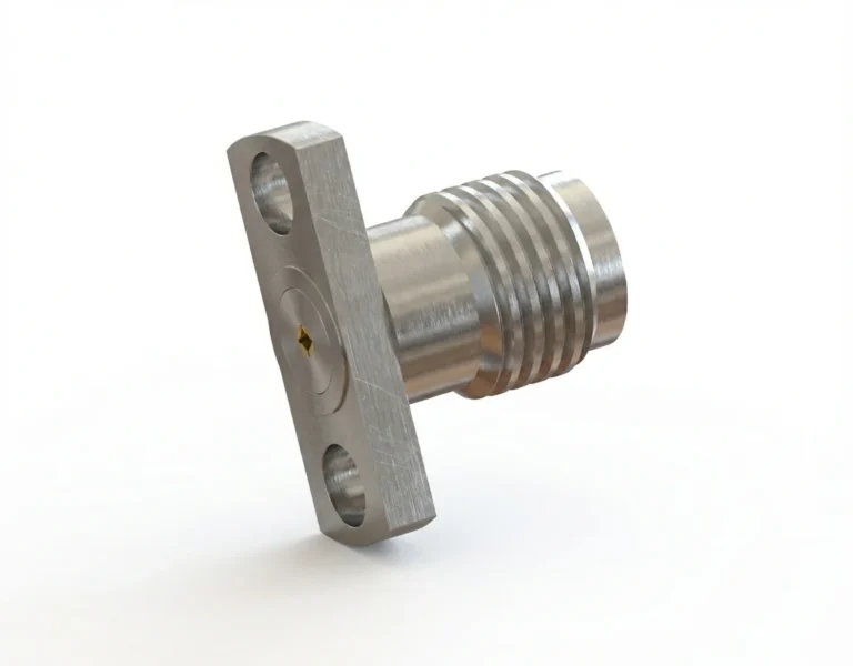 SMA Female 2-Hole Flange Mount RF Connector – Field Replaceable, 12.7mm Hole Spacing, 0.51mm Pin Diameter - sma-kfd35