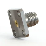 SMA Female 4-Hole Flange Mount RF Connector – Field Replaceable, 8.64mm Hole Spacing, 0.46mm Pin Diameter - sma-kfd4
