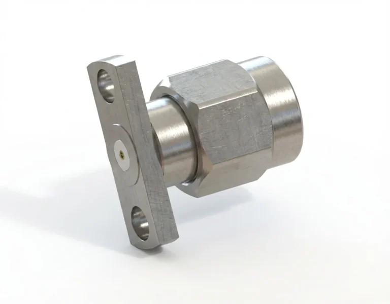 SMA Male 2-Hole Flange Mount RF Connector – Field Replaceable, 10.2mm Hole Spacing, 0.23mm Pin Diameter - sma-jfd25