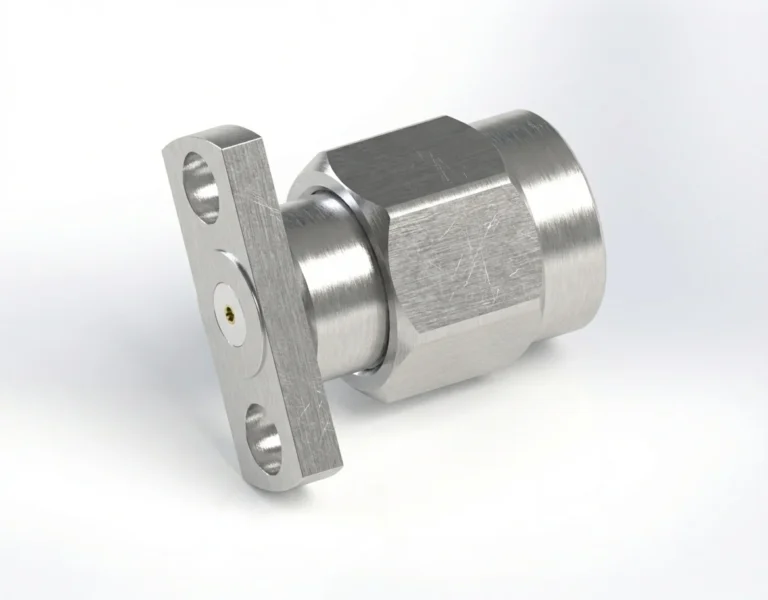 SMA Male 2-Hole Flange Mount RF Connector – Field Replaceable, 9mm Hole Spacing, 0.23mm Pin Diameter - sma-jfd31