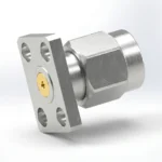 SMA Male 4-Hole Flange Mount RF Connector – Field Replaceable, 5.64mm Hole Spacing, 0.46mm Pin Diameter - sma-jfd16