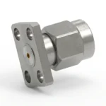SMA Male 4-Hole Flange Mount RF Connector – Field Replaceable, 5.64mm Hole Spacing, 0.9mm Pin Diameter - sma-jfd18