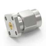 SMA Male 4-Hole Flange Mount RF Connector – Field Replaceable, 6.35mm Hole Spacing, 0.46mm Pin Diameter - sma-jfd10