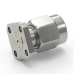 SMA Male 4-Hole Flange Mount RF Connector – Field Replaceable, 6.35mm Hole Spacing, 0.51mm Pin Diameter - sma-jfd11