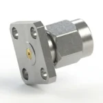 SMA Male 4-Hole Flange Mount RF Connector – Field Replaceable, 8.64mm Hole Spacing, 0.38mm Pin Diameter - sma-jfd3