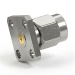 SMA Male 4-Hole Flange Mount RF Connector – Field Replaceable, 8.64mm Hole Spacing, 0.46mm Pin Diameter - sma-jfd4
