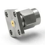 SMA Male 4-Hole Flange Mount RF Connector – Field Replaceable, 8.64mm Hole Spacing, 0.51mm Pin Diameter - sma-jfd5