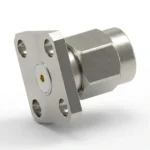 SMA Male 4-Hole Flange Mount RF Connector – Field Replaceable, 8.64mm Hole Spacing, 0.9mm Pin Diameter - sma-jfd6