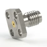 SSMA Female 4-Hole Flange Mount RF Connector – Field Replaceable, 5.9mm Hole Spacing, 0.38mm Pin Diameter - ssma-kfd3
