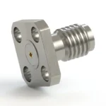SSMA Female 4-Hole Flange Mount RF Connector – Field Replaceable, 5.9mm Hole Spacing, 0.46mm Pin Diameter - ssma-kfd4