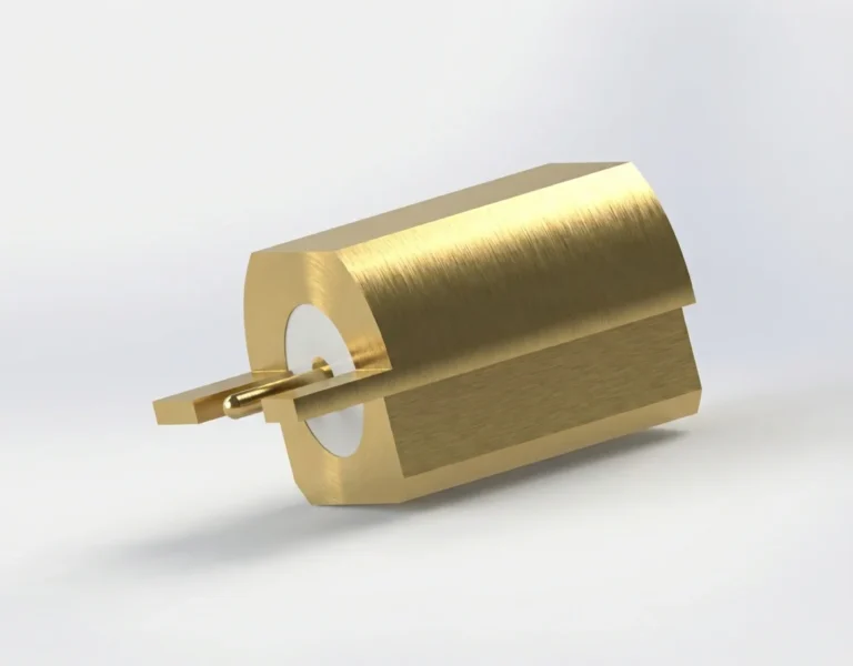SSMP Male Full Detent PCB Coaxial Connector – End Launch, Gold Plated, Solder - ssmp-jhd1-f