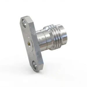 2.4mm Female 2-Hole Flange Mount RF Connector – Field Replaceable, 12.22mm Hole Spacing, 0.23mm Pin Diameter