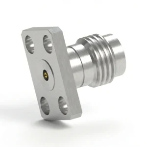 HF-Steckverbinder 2,4 mm, Buchse, 4-Loch-Flanschmontage – vor Ort austauschbar, Lochabstand 5,64 mm, Stiftdurchmesser 0,23 mm