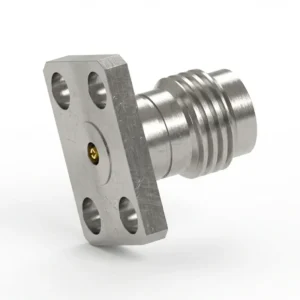 HF-Steckverbinder 2,4 mm, Buchse, 4-Loch-Flanschmontage – vor Ort austauschbar, Lochabstand 5,64 mm, Stiftdurchmesser 0,3 mm
