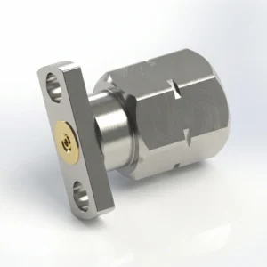 HF-Steckverbinder 2,4 mm, Stecker, 2-Loch-Flanschmontage – vor Ort austauschbar, Lochabstand 9 mm, Stiftdurchmesser 0,51 mm