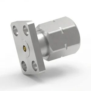 HF-Steckverbinder 2,4 mm, Stecker, 4-Loch-Flanschmontage – vor Ort austauschbar, Lochabstand 5,64 mm, Stiftdurchmesser 0,23 mm
