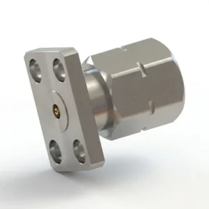 HF-Steckverbinder 2,4 mm, Stecker, 4-Loch-Flanschmontage – vor Ort austauschbar, Lochabstand 5,64 mm, Stiftdurchmesser 0,3 mm