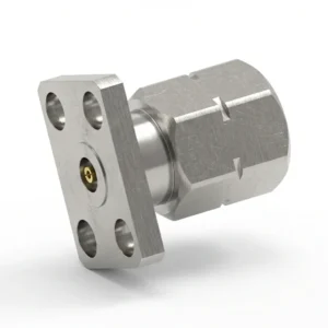 HF-Steckverbinder 2,4 mm, Stecker, 4-Loch-Flanschmontage – vor Ort austauschbar, Lochabstand 5,64 mm, Stiftdurchmesser 0,51 mm