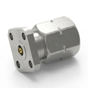 HF-Steckverbinder 2,4 mm, Stecker, 4-Loch-Flanschmontage – vor Ort austauschbar, Lochabstand 6,35 mm, Stiftdurchmesser 0,41 mm