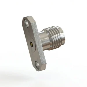 2.92mm Female 2-Hole Flange Mount RF Connector – Field Replaceable, 12.22mm Hole Spacing, 0.38mm Pin Diameter