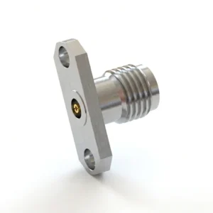 2.92mm Female 2-Hole Flange Mount RF Connector – Field Replaceable, 12.22mm Hole Spacing, 0.46mm Pin Diameter