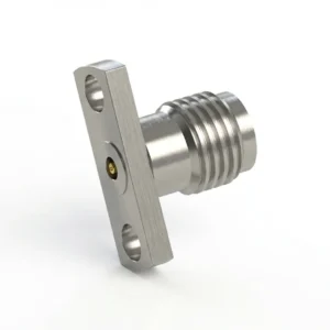 3.5mm Female 2-Hole Flange Mount RF Connector – Field Replaceable, 10.2mm Hole Spacing, 0.23mm Pin Diameter