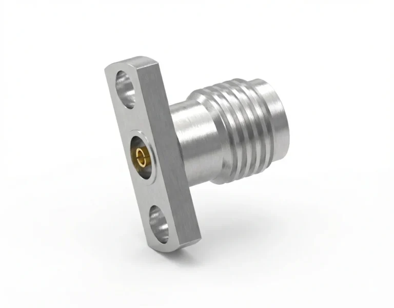 3.5mm Female 2-Hole Flange Mount RF Connector – Field Replaceable, 12.7mm Hole Spacing, 0.9mm Pin Diameter